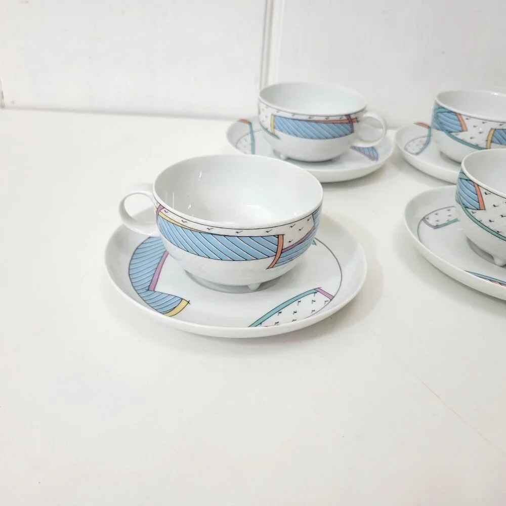 Rosenthal Germany New Wave Studio-Line Cups and Saucers Set of Six - Picture 5 of 7